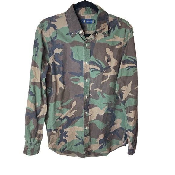 Vintage Ralph Lauren Camouflage Long Sleeve Button Up Casual